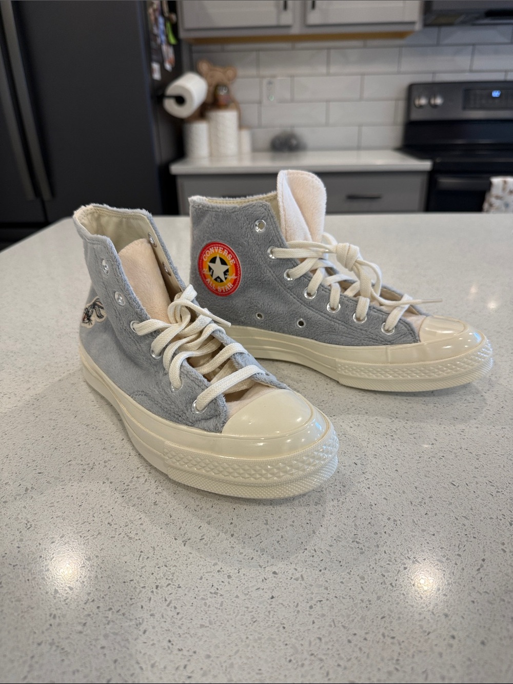 Converse Bugs Bunny Gray and White High-Top Sneakers